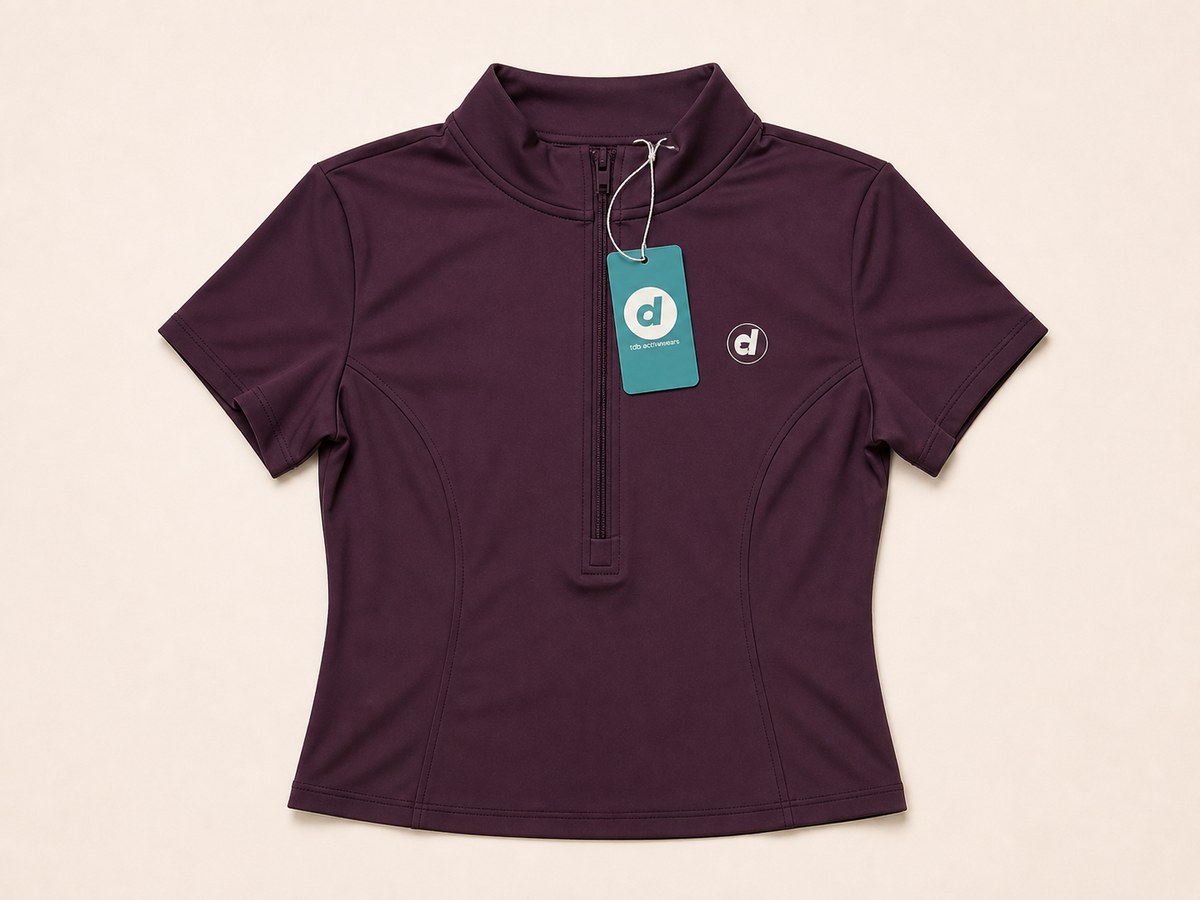 Mauve Zip Crop Active Top